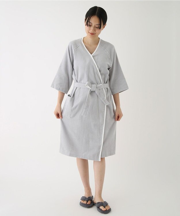 UCHINO エアリータッチ ラグランレディスローブ ライトグレー