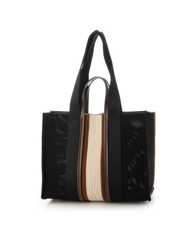 UNBILLION カシュカシュ cachecache / マルチカラーストライプ2wayスクエアトート ディー