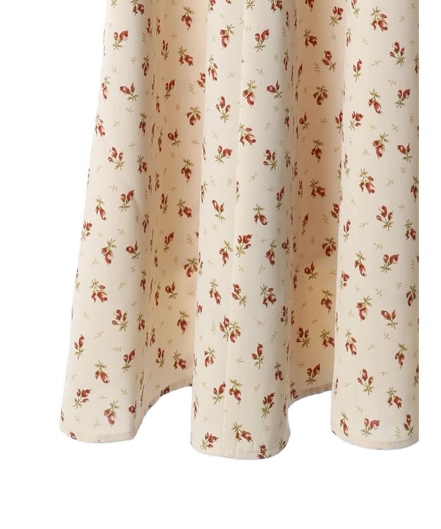 earth music&ecology フロントギャザーフラワーワンピース Beige