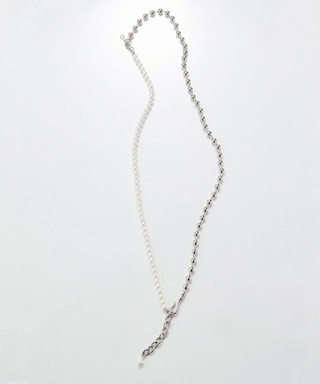 Phoebe マルチwayメタルボール×パールネックレス シルバー