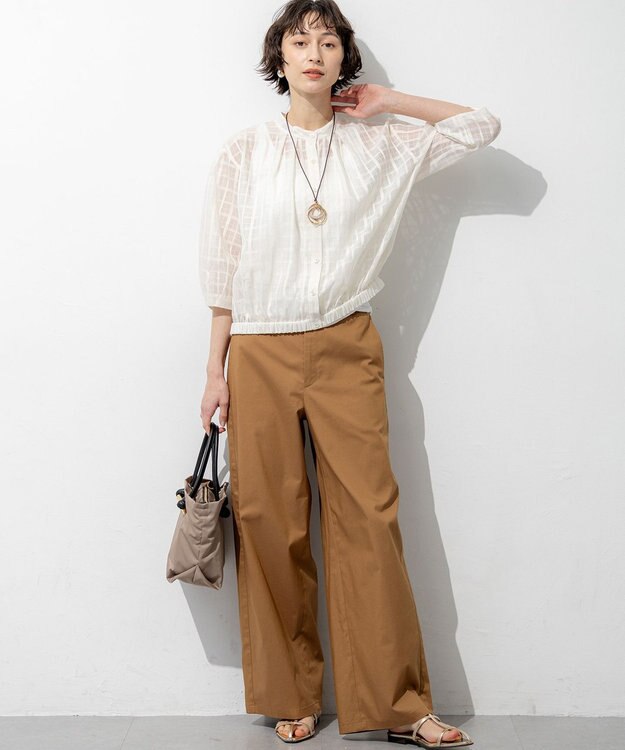 23区 リングシェル ネックレス ダークブラウン系