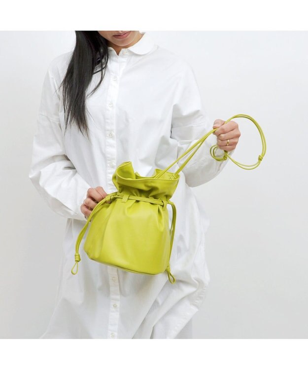 UNBILLION kakatoo ソフト合皮ドロストショルダー ライトグリーン