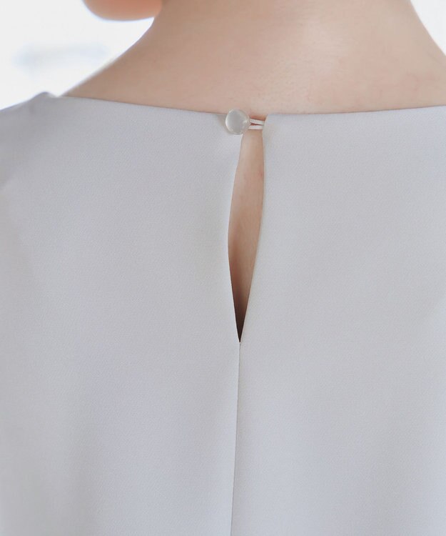 Tiaclasse 【ダブルクロス】パフスリーブペプラムチュニックブラウス グレージュ