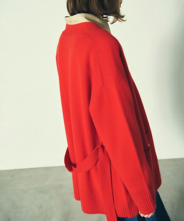 GRACE CONTINENTAL メリノウールニットカーディガン レッド