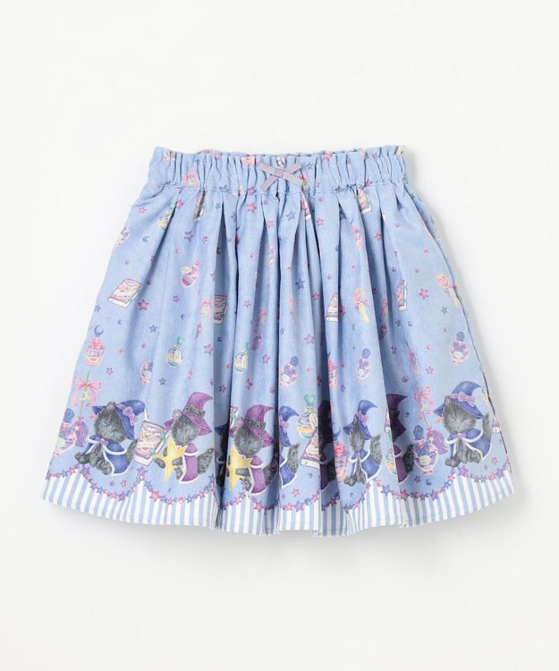 ANY KIDS マジカルキャットフレアスカート サックスブルー