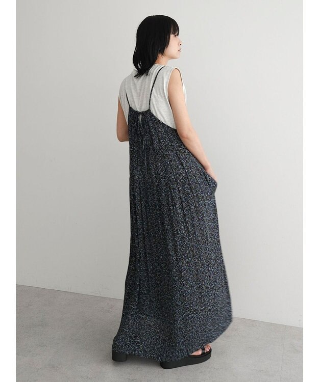 Green Parks 楊柳クレープボリュームキャミワンピース Blue