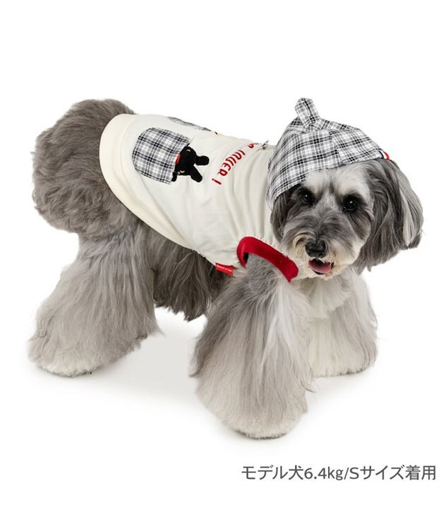 PET PARADISE リサとガスパール  パーカー《チェック柄》 小型犬 オフホワイト