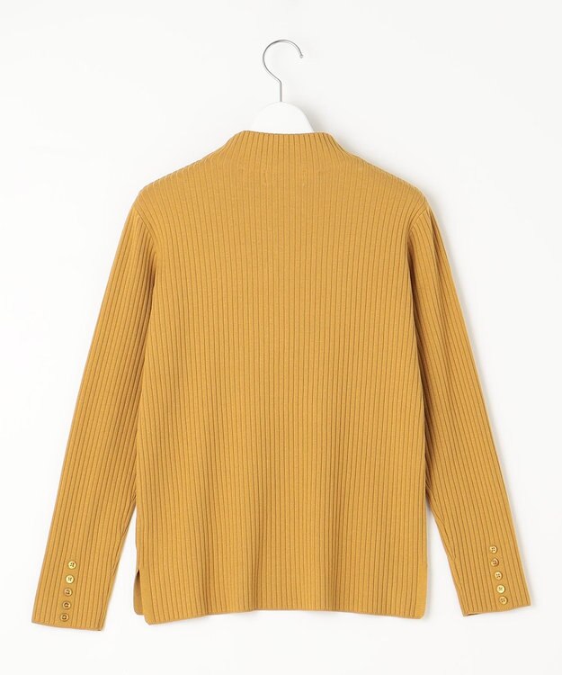 J.PRESS LADIES 針抜きフライス ボトルネック リブ カットソー イエロー系