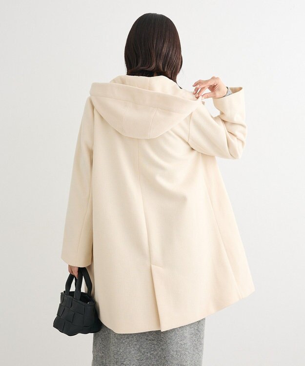 Green Parks ２ｗａｙフード取り外しＡラインコート Off White