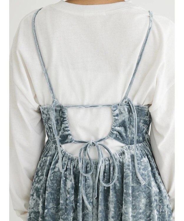 Green Parks ・ＥＬＥＮＣＡＲＥ　ＤＵＥクラッシュベロアキャミチュニック Gray