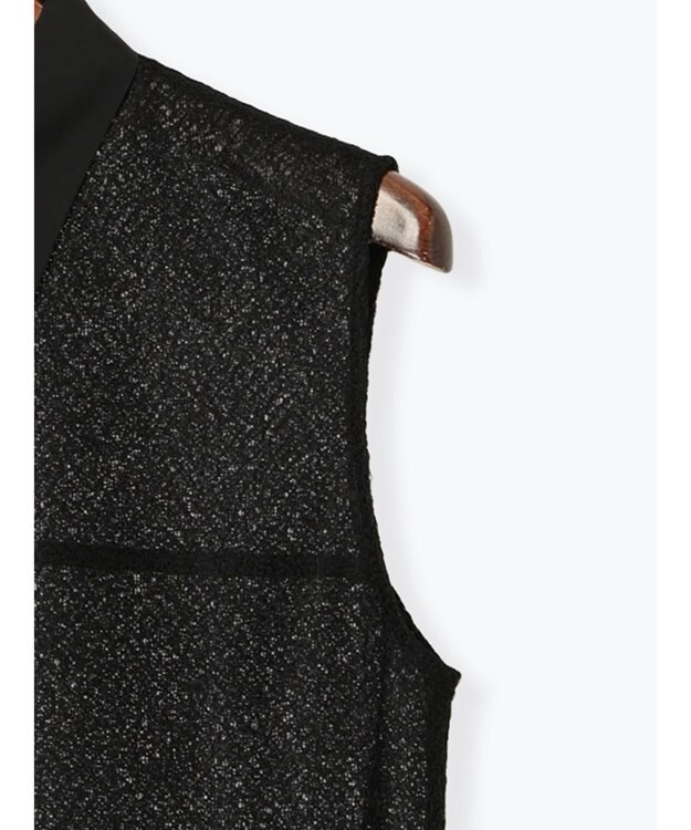 Te chichi クレープメッシュノースリーブシャツ（セットアップ可） ブラック