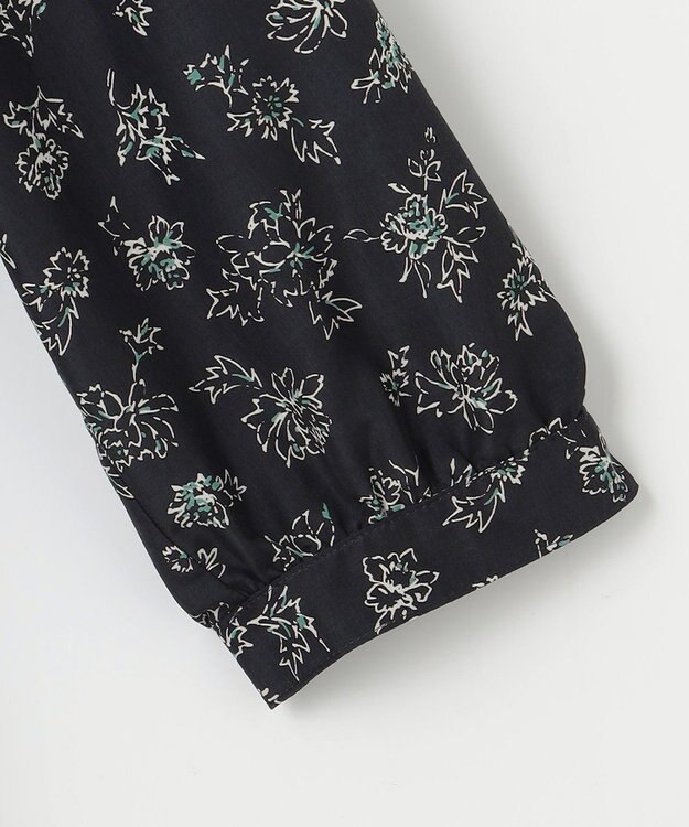 J.PRESS LADIES L 【WEB限定カラーあり・洗える】ラインフラワープリント ワンピース ネイビー系