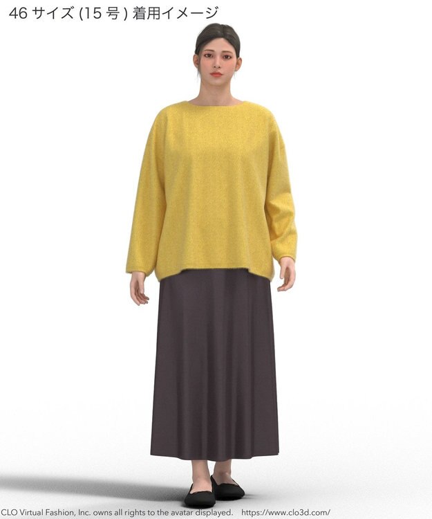 23区 L ブラッシュドアルパカ ニット マスタード系