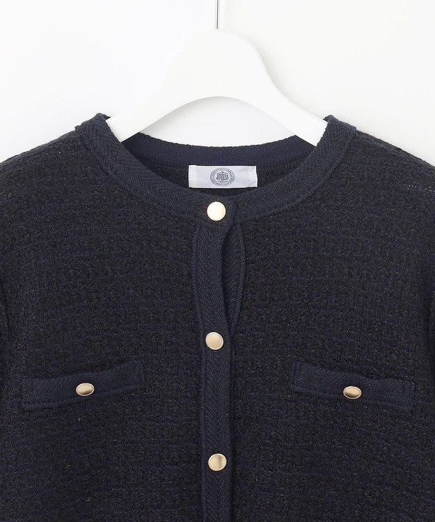 J.PRESS LADIES 【洗える】TWEEDY ニット ジャケット ブラック系5