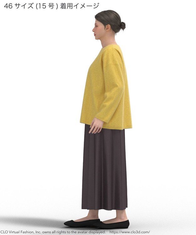 23区 L ブラッシュドアルパカ ニット マスタード系