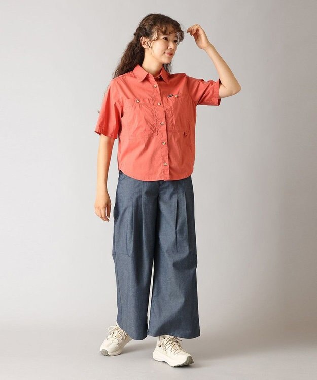 Columbia Columbia/ ウィメンズブレアフォールズウーブンショートスリーブ /コロンビア Washed Red