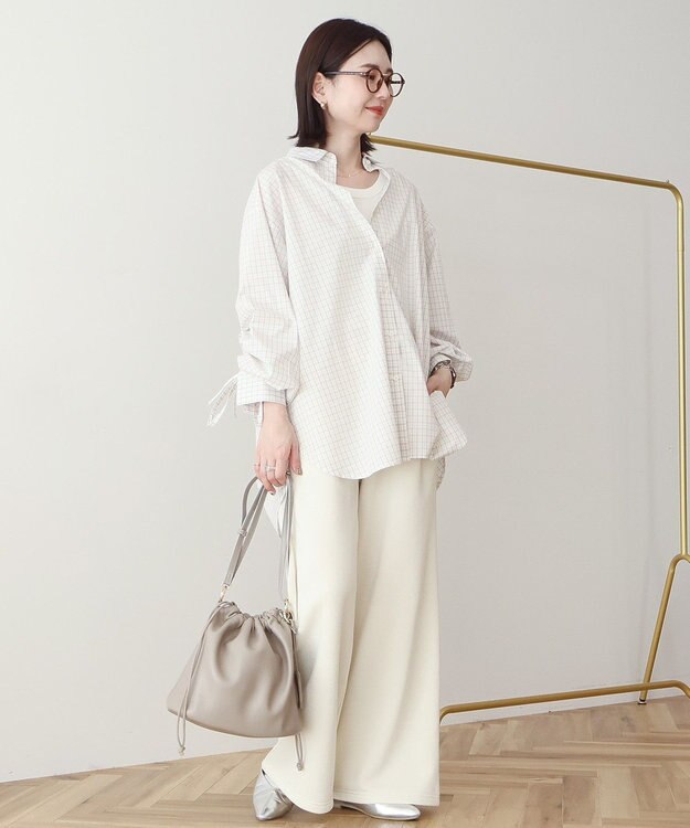 AMERICAN HOLIC 【イージーケア】バックギャザーリボンシャツ Check