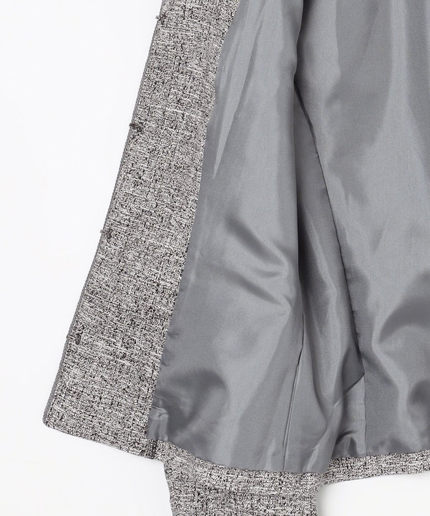 J.PRESS LADIES 【セットアップ対応】Light Tweed ノーカラー ジャケット ブラック系5