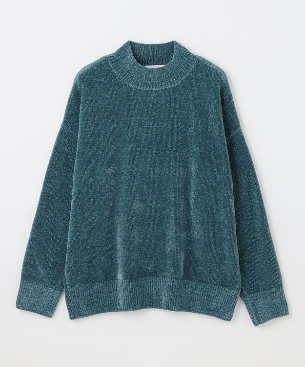 ANY モールニットプルオーバー ブルー