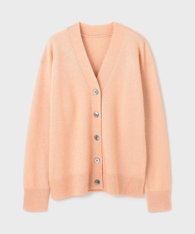 GRACE CONTINENTAL フィルムヤーンニットカーディガン ピンク