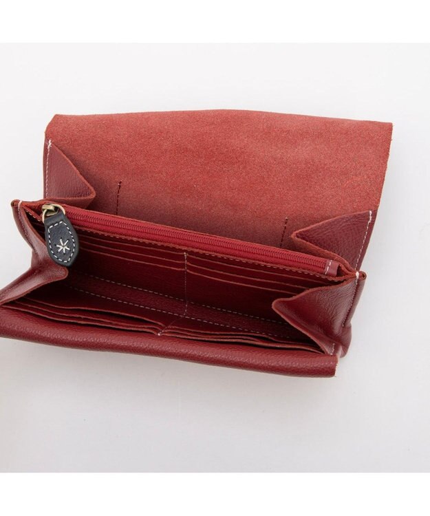 UNBILLION アトランタ ATLANTA / 牛革かぶせ長財布 レッド