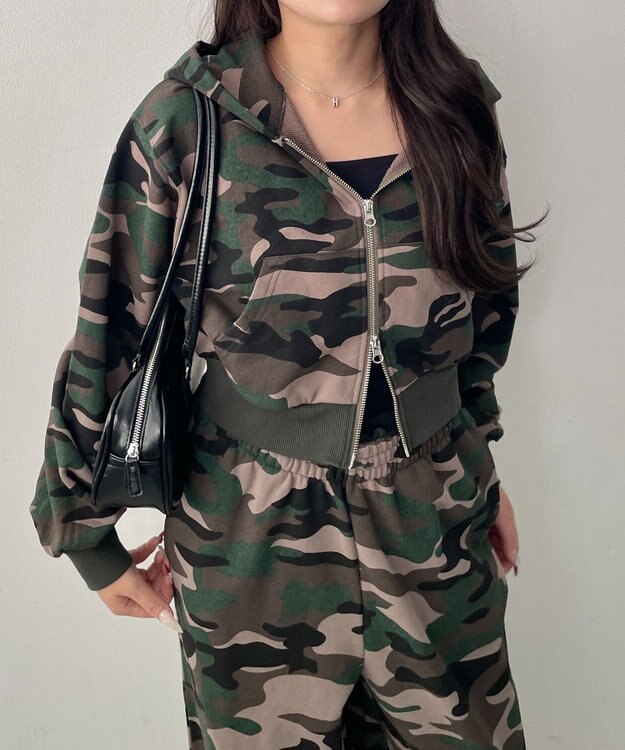 WEGO ショートZIPパーカー 柄1