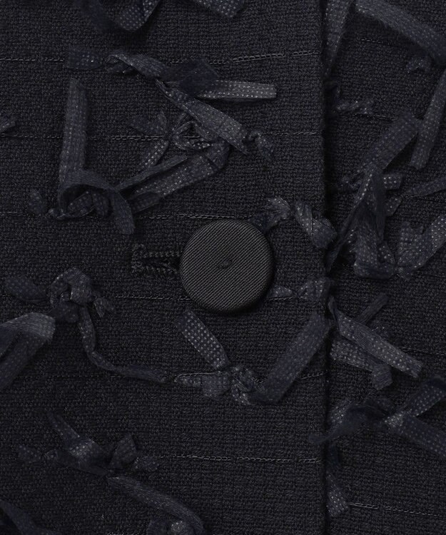 GRACE CONTINENTAL リボンヤーンジレドレス ブラック