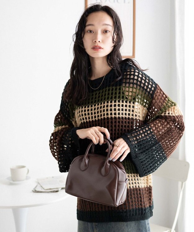 WEGO ビッグメッシュニットプルオーバー グリーン