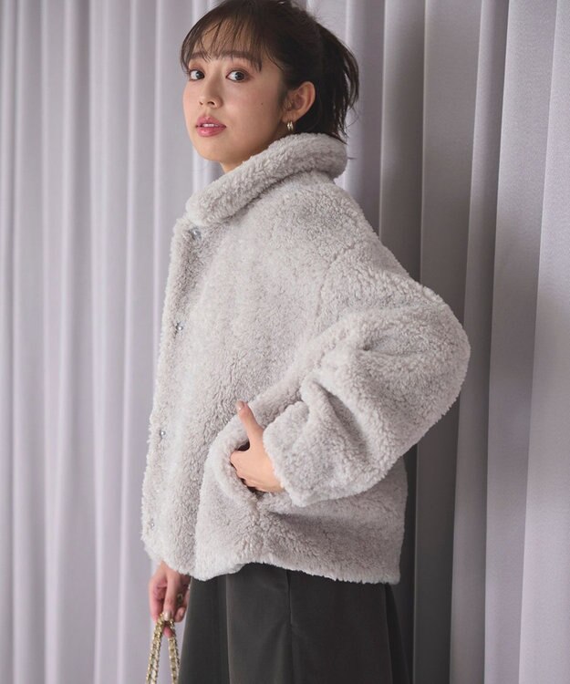 Feroux 【古畑星夏さん着用】ボア ブルゾン ライトグレー系
