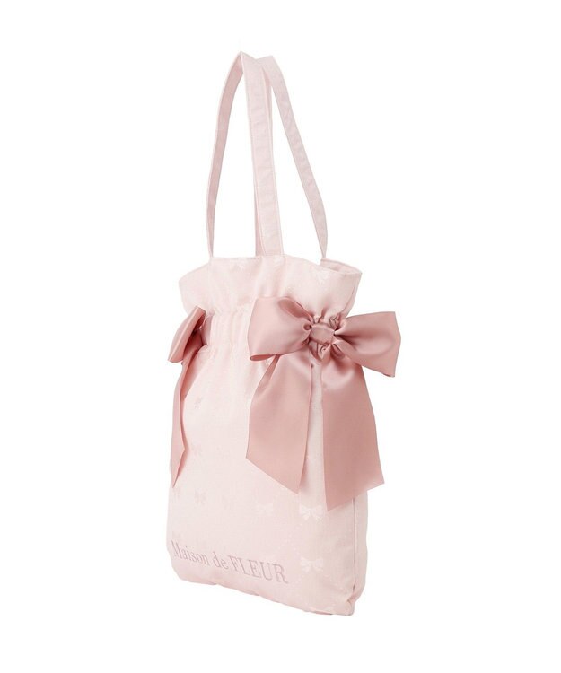 Maison de FLEUR リボンジャカードダブルリボントートバッグ Pink