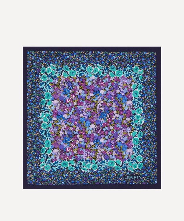 LIBERTY. フローラル メドレー シルクツイル スカーフ 45 パープル