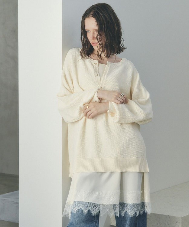 YECCA VECCA レースサテンキャミチュニック Ivory