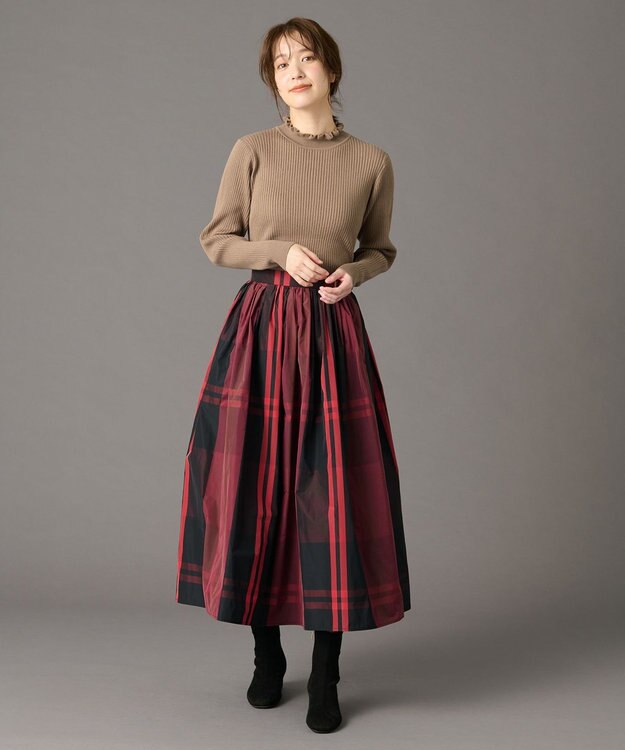 ANY 【洗濯機可】ウォームニットフリルプルオーバー キャメル