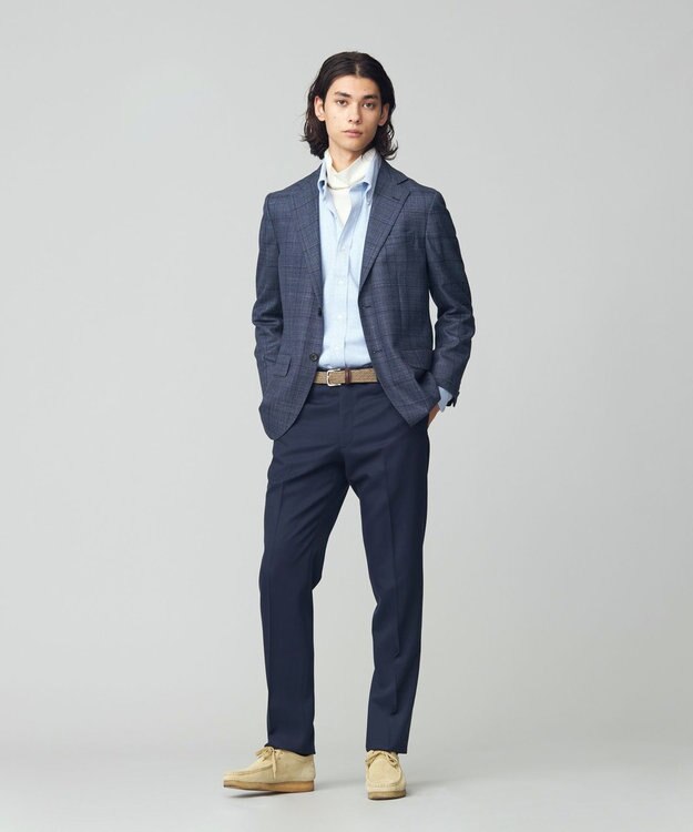 J.PRESS MEN 【ソフトタッチツイスト】ミスティックチェック ジャケット ダルブルー系4