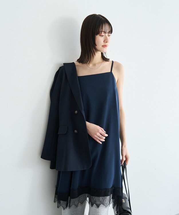 YECCA VECCA レースサテンキャミチュニック Ivory