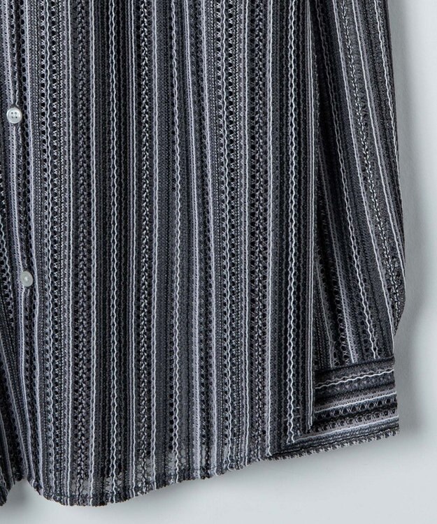 WEGO 【ユニセックス着用ITEM】ストライプメッシュBIGシャツ 柄1