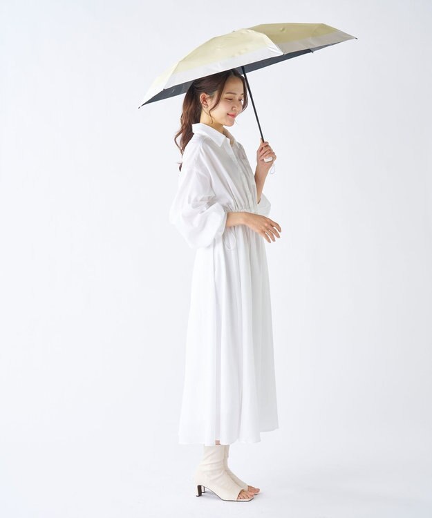 MOONBAT 【遮光100％】晴雨兼用 折りたたみ傘 コンパクト kowaza コワザ バイカラー ライトイエロー