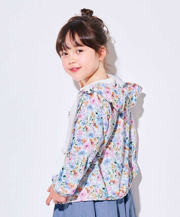 ANY KIDS UVカット さらさら パーカー 花柄