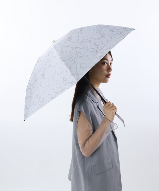 AURORA Beaurance （ビューランス） プリント晴雨兼用傘（折り畳み・ミニ傘） シルバーグレー