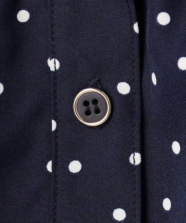 ANY SIS ラッフルレイヤード ブラウス ネイビードット