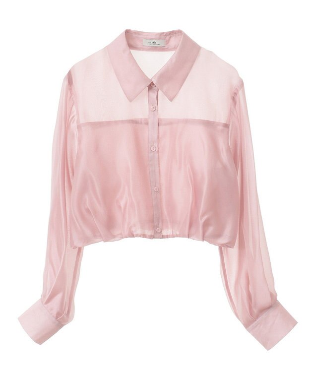 earth music&ecology バルーンシアーショートシャツ Pink