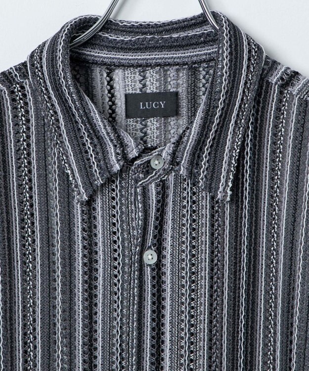 WEGO 【ユニセックス着用ITEM】ストライプメッシュBIGシャツ 柄1