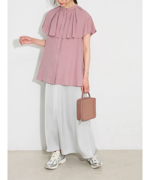 Green Parks ビックカラーナローブラウス Pink