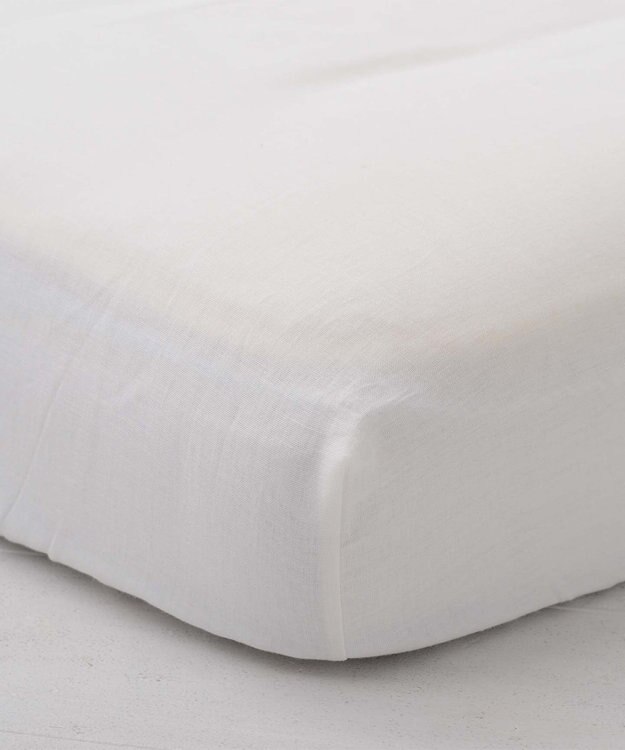 京和晒綿紗 ガーゼボックスシーツ  白3重合わせ セミダブルサイズ(120×200×30) white