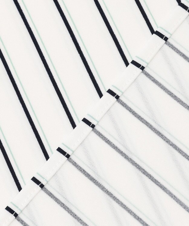 ANY SIS 【接触冷感・吸水速乾・UVケア】エアリードレープスムース フレア袖 ブラウス オフストライプ