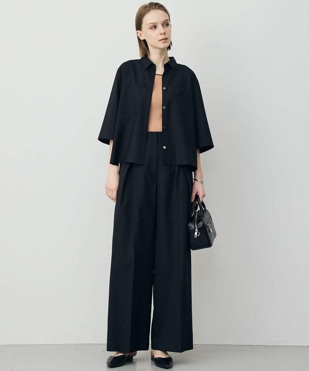 ICB L 【先行予約】ドライクールトロ 5分袖シャツ ブラック