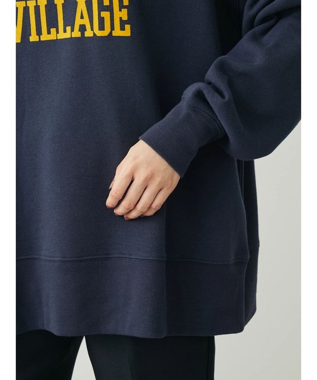 Green Parks 裏起毛フロッキーロゴプルオーバー Dark Navy