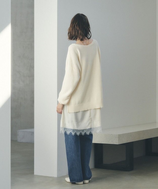 YECCA VECCA レースサテンキャミチュニック Ivory