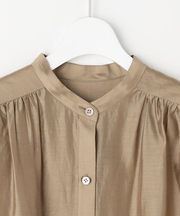 自由区 S エアリーローンプレーン ブラウス ベージュ