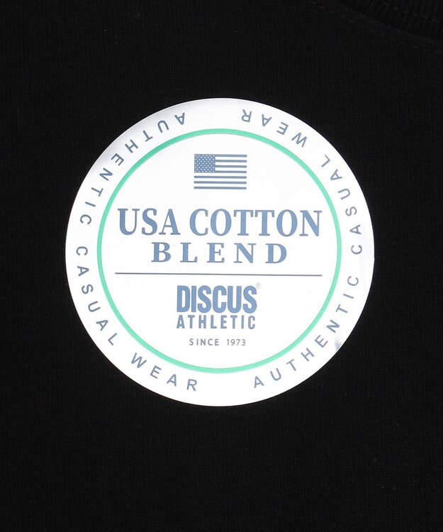 WEGO 【ユニセックス着用ITEM/MLサイズ展開】DISCUS　USAコットンブレンドクルーＴ ブラック